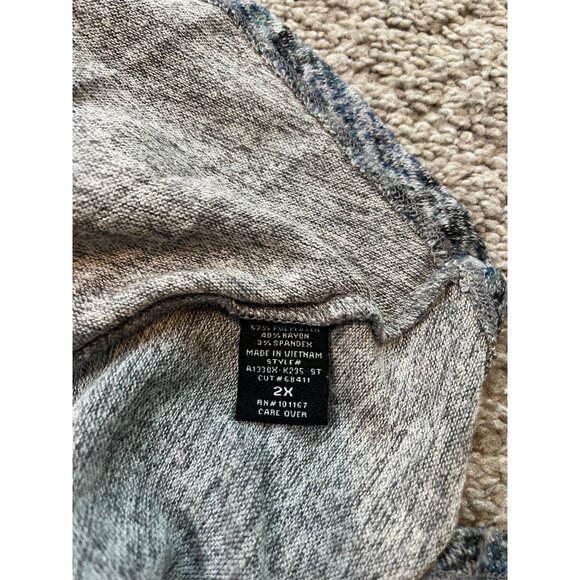 Cha Cha Vente Womens Blue & Gray Snake Print Tunic Top Size 2X - Picture 7 of 8